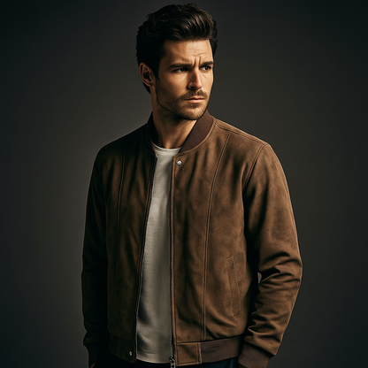 Brian™ | Classic Suede-Look Bomber Jacket