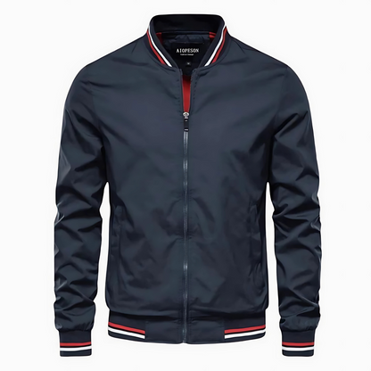 Kenneth™ | Classic Striped Trim Bomber Jacket