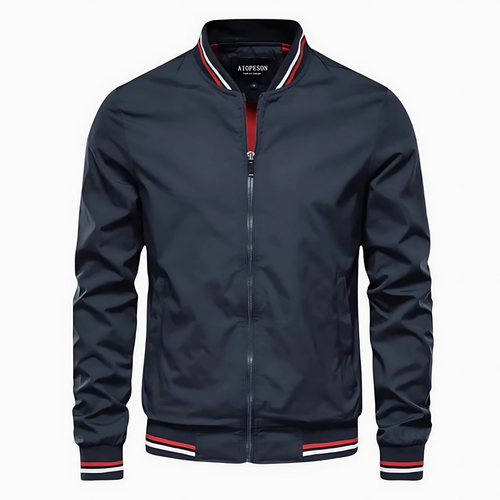 Kenneth™ | Classic Striped Trim Bomber Jacket