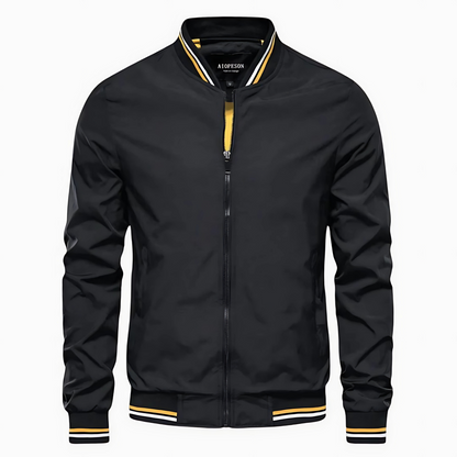 Kenneth™ | Classic Striped Trim Bomber Jacket