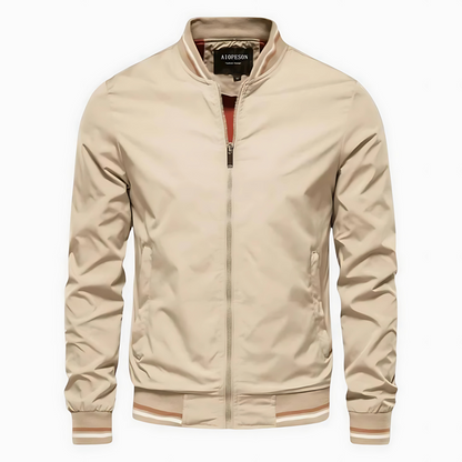 Kenneth™ | Classic Striped Trim Bomber Jacket