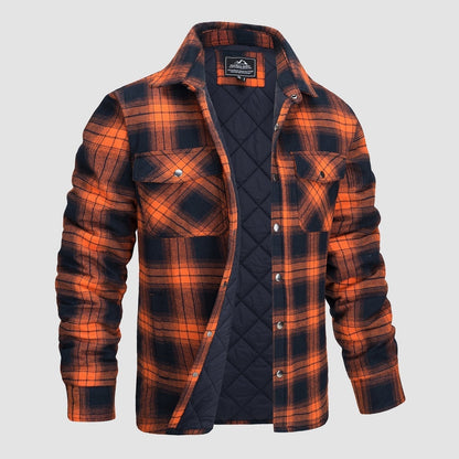 Douglas™ | Quilt-Lined Plaid Flannel Bomber Jacket