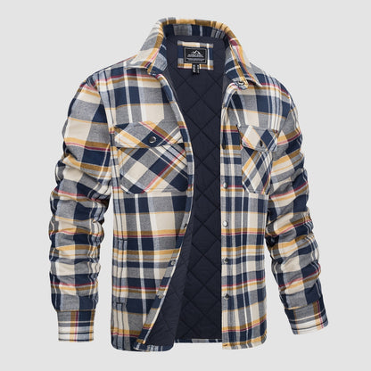 Douglas™ | Quilt-Lined Plaid Flannel Bomber Jacket