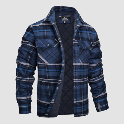 Douglas™ | Quilt-Lined Plaid Flannel Bomber Jacket