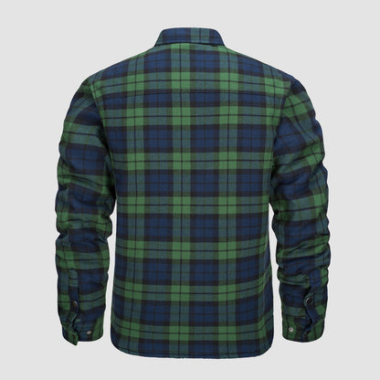 Douglas™ | Quilt-Lined Plaid Flannel Bomber Jacket