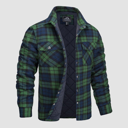 Douglas™ | Quilt-Lined Plaid Flannel Bomber Jacket