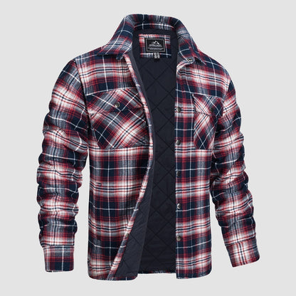 Douglas™ | Quilt-Lined Plaid Flannel Bomber Jacket