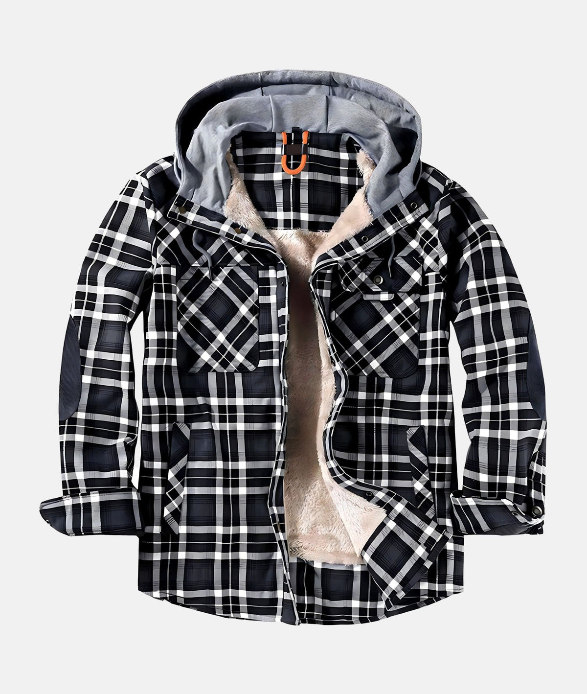 Dennis™ | Warm Sherpa-Lined Flannel Hooded Jacket