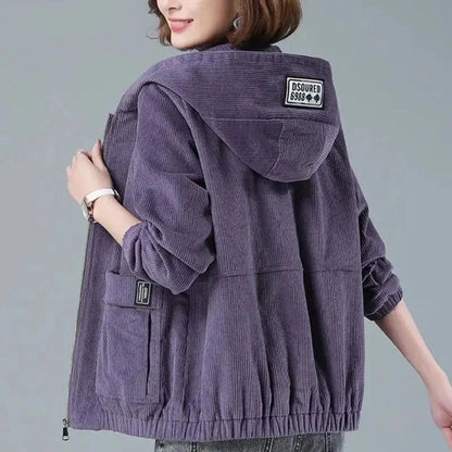 Allegra Soft Corduroy Hooded Jacket