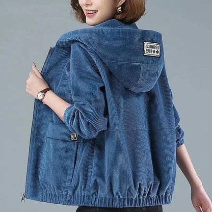 Allegra Soft Corduroy Hooded Jacket