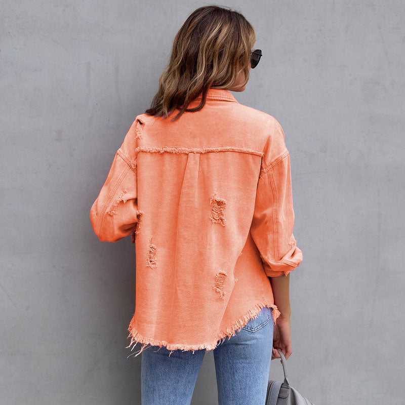 Alba Distressed Denim Jacket