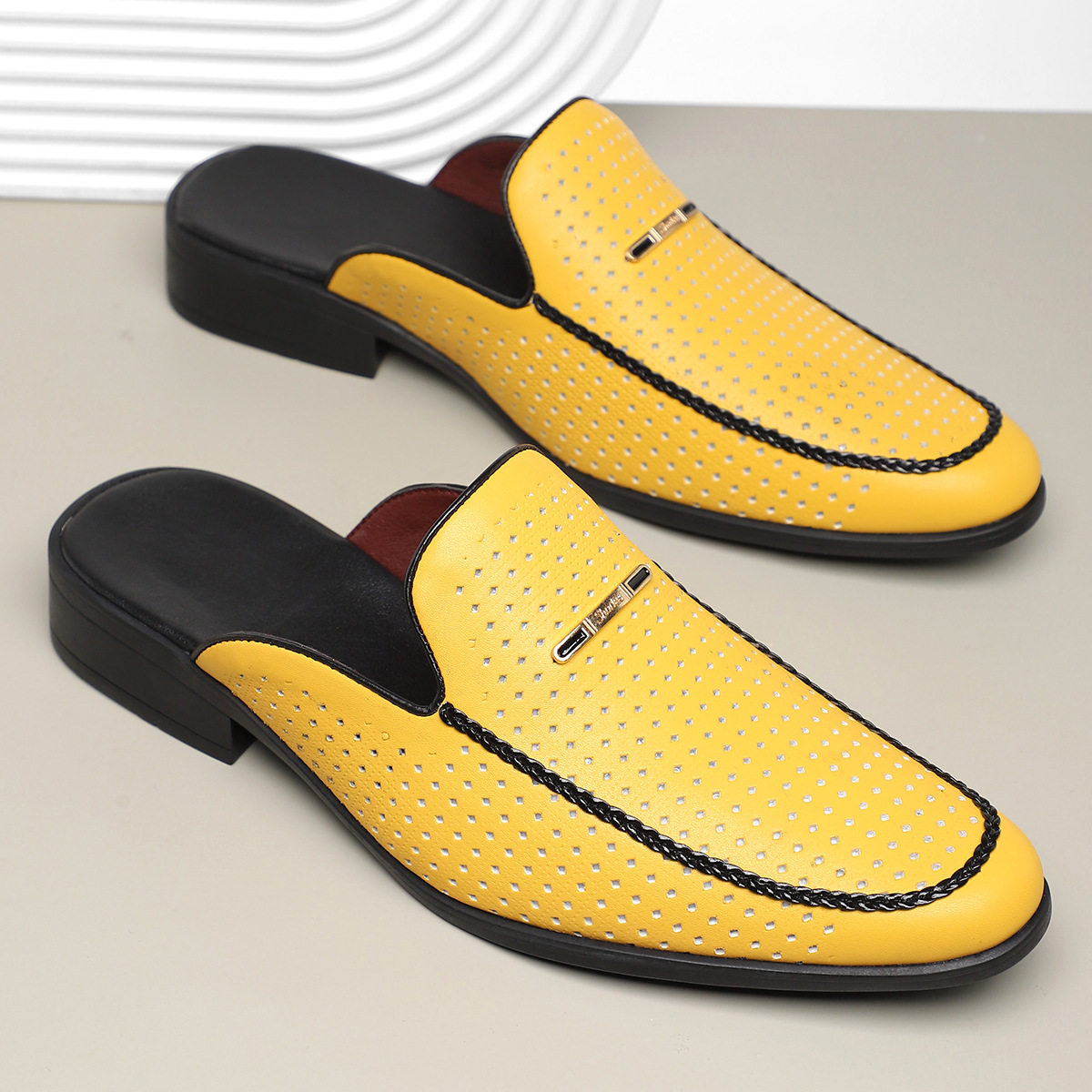 Giovanni Perforated Leather Mules