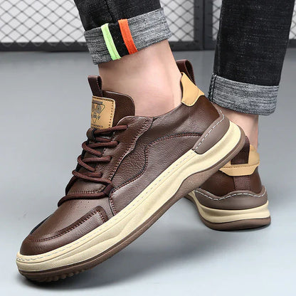 High-Sole Leather Shoes