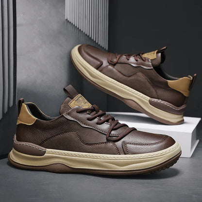 High-Sole Leather Shoes
