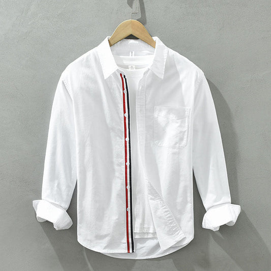 Adrien Contrast Stripe Cotton Shirt