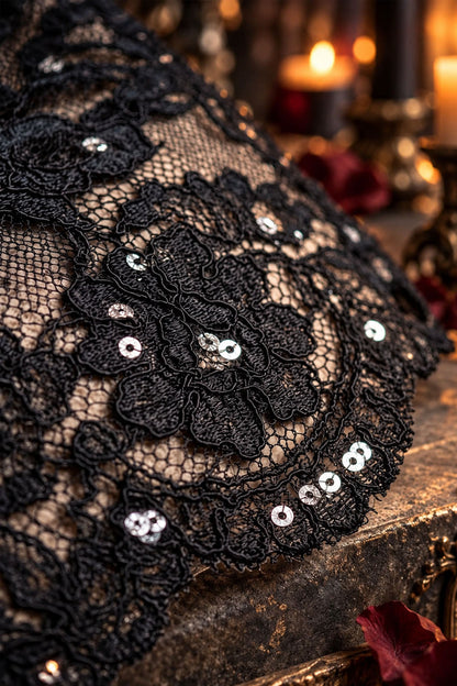 Midnight Lace Flare Jeans – Halloween Gothic Edition 🕸️