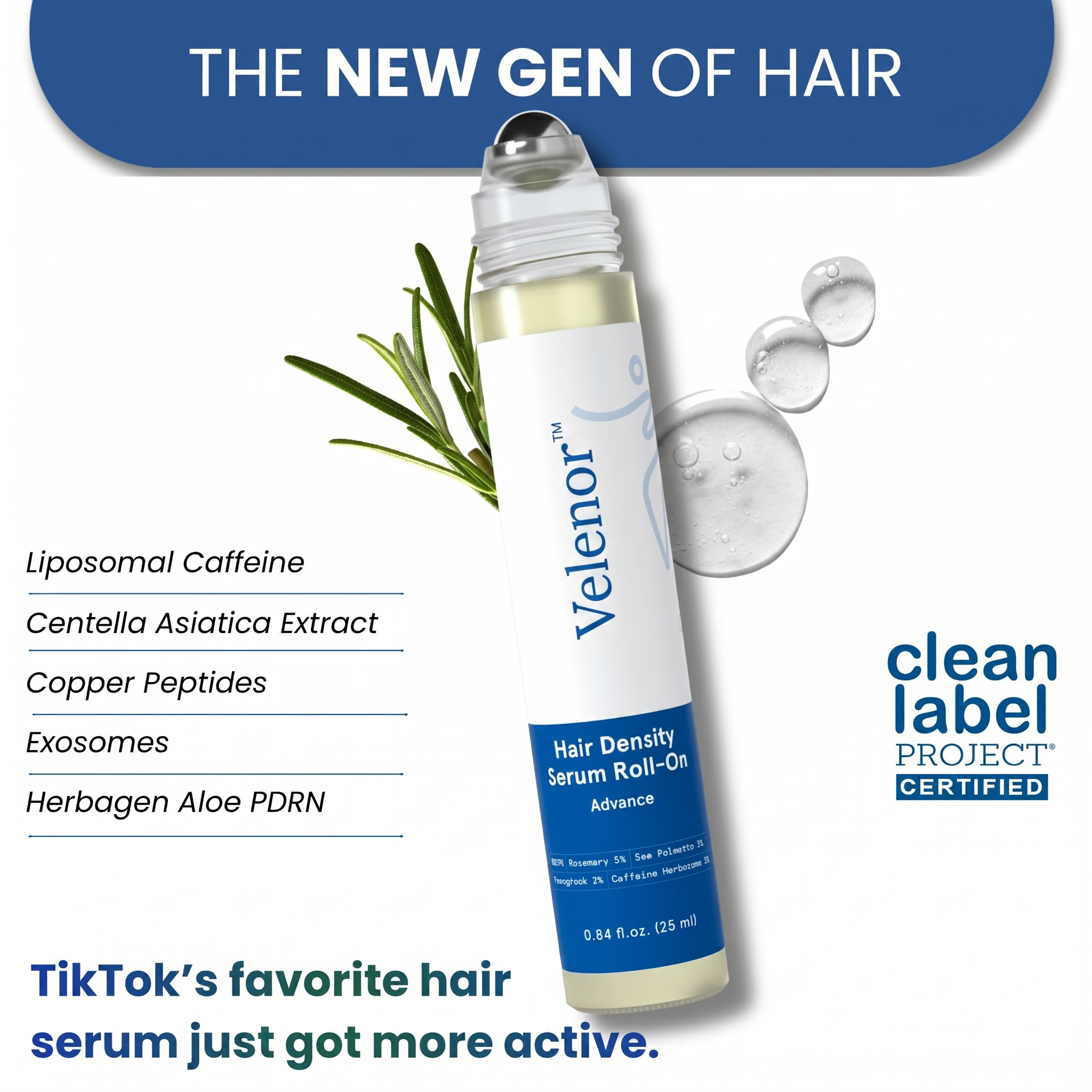 Velenor RootRise Advanced Hair Density Serum Roll-On