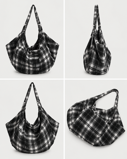 Mila Oversized Check Tote Bag