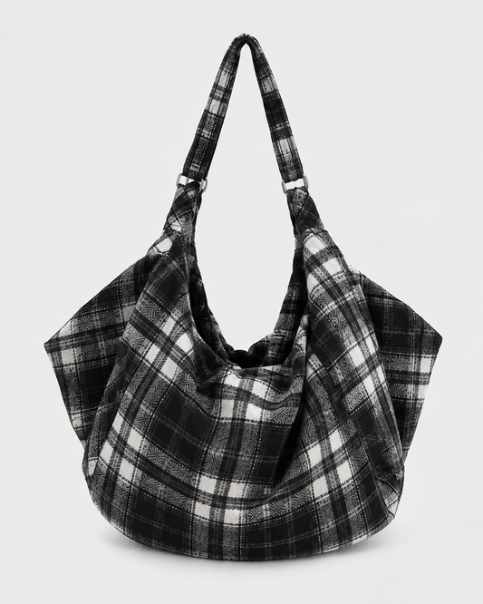 Mila Oversized Check Tote Bag